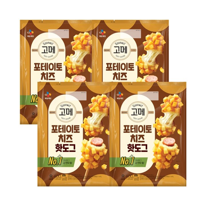 CJ 고메 포테이토치즈 핫도그400g x 4개