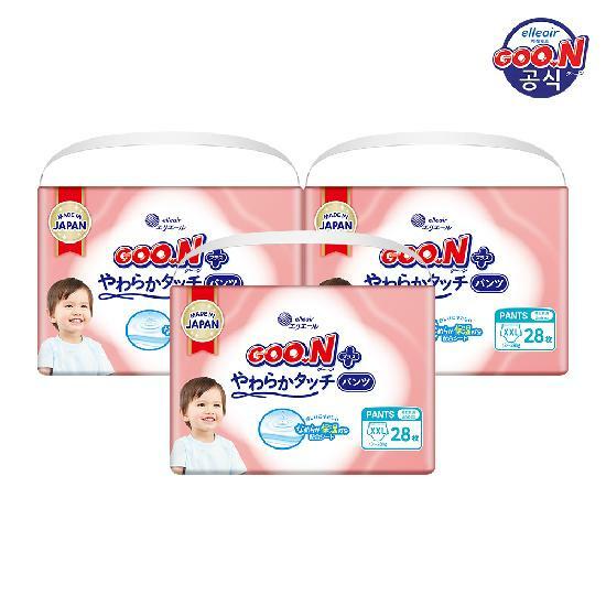 군 기저귀 ★메가위크 비밀쿠폰★ 플러스 소프트터치 팬티 점보형(XXL) 28P x 3팩