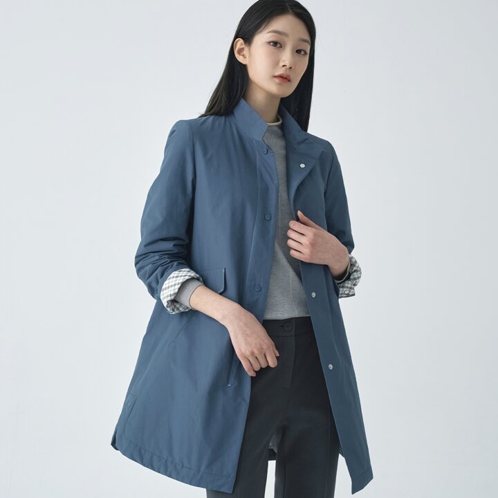 [지센] (2컬러) 인퀼팅 하이넥 코트 LFCAO101