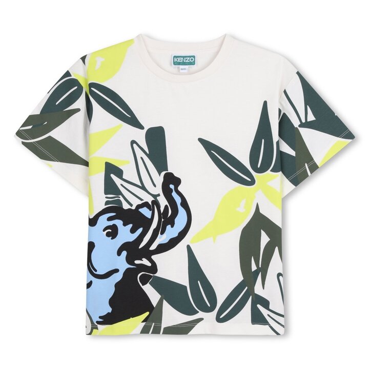 (신세계강남점)[KENZO KIDS 공식수입원] 3 12세 EDEN JUNGLE 코끼리정글 반팔 티셔츠(26SS Z265AFT312)
