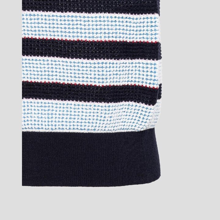(신세계강남점)FW25 여성 투톤조직 반소매 풀오버 - 네이비 (BJ5851A21R)