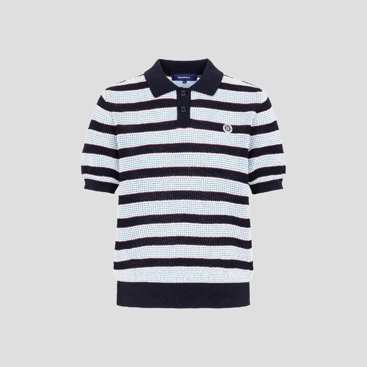 (신세계강남점)FW25 여성 투톤조직 반소매 풀오버 - 네이비 (BJ5851A21R)