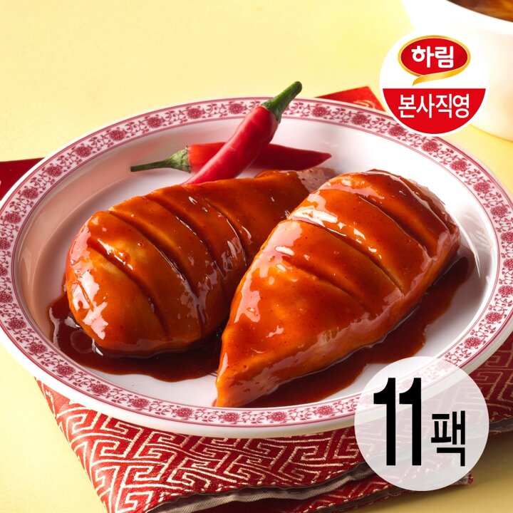 하림 칼집닭가슴살 고추짬뽕맛 100g 11팩
