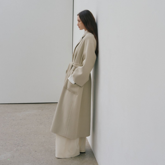 (신세계센텀점)[Cashmere 30퍼센트] MAGOT Reversible Cashmere Blended Handmade Coat Cream Ivory