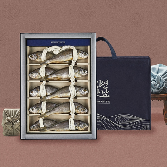 (주)이화컴퍼니 [물맛남] 영광굴비 선물세트 10미 1kg (지함/채반/부직포가방/20-21cm내외)