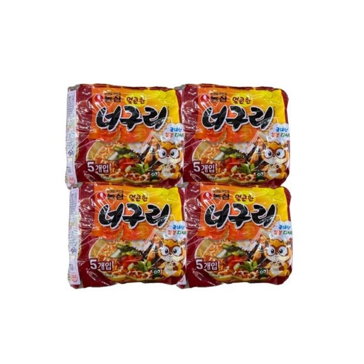 농심얼큰한너구리라면5입X4개
