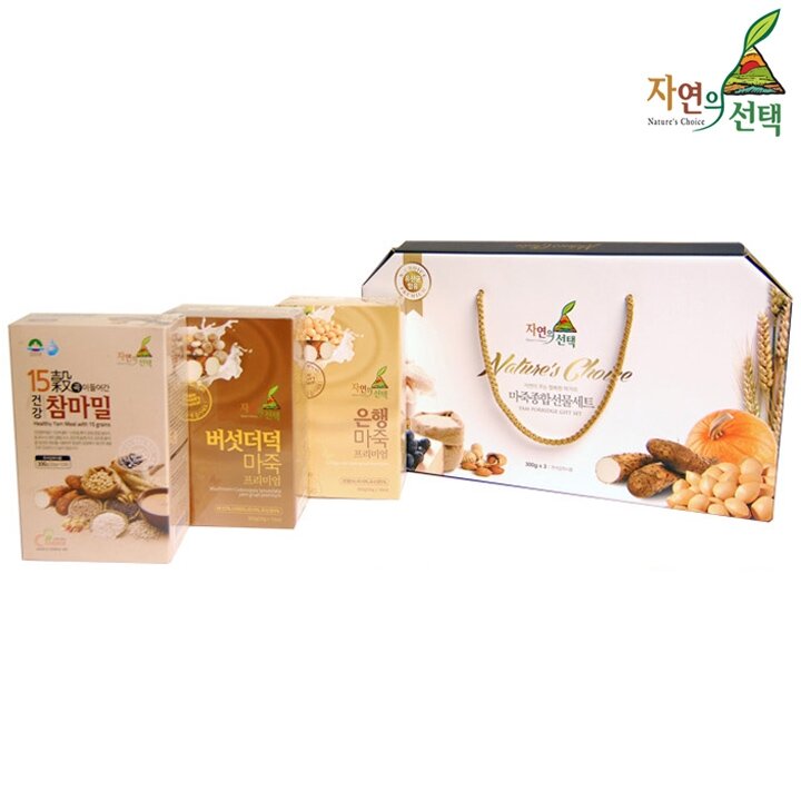 [자연의선택] 마죽 종합선물세트 5호 900g(은행마죽300g/버섯더덕마죽300g/15곡참마밀300g)