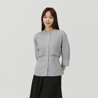 [PAT] 린넨혼방 스트라이프 자켓_1K41204