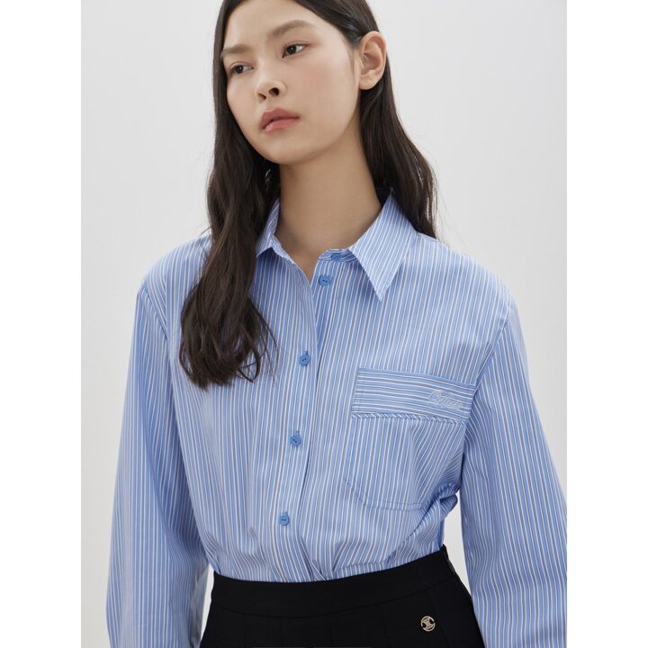 (신세계강남점)[씨씨콜렉트] 자수 포인트 스트라이프 셔츠 C261MSC007
