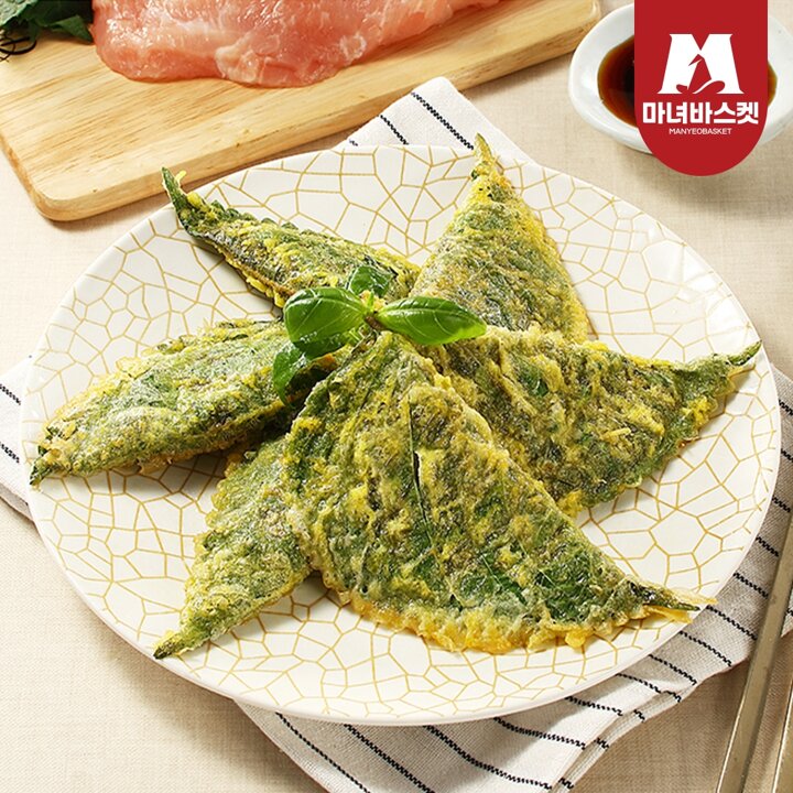 [마녀바스켓]향긋한 깻잎향 가득 사옹원 부침명장 깻잎전400g 2팩