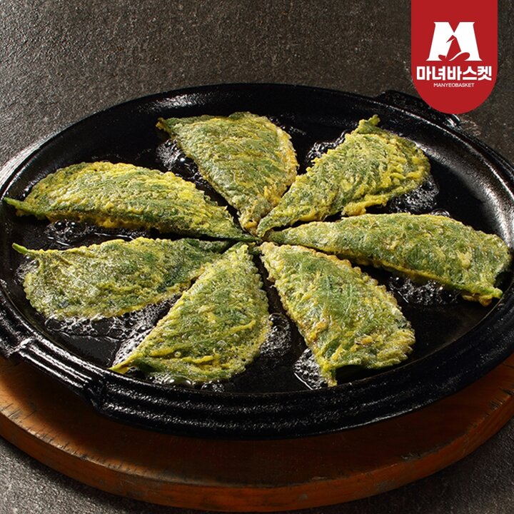 [마녀바스켓]향긋한 깻잎향 가득 사옹원 부침명장 깻잎전400g 2팩