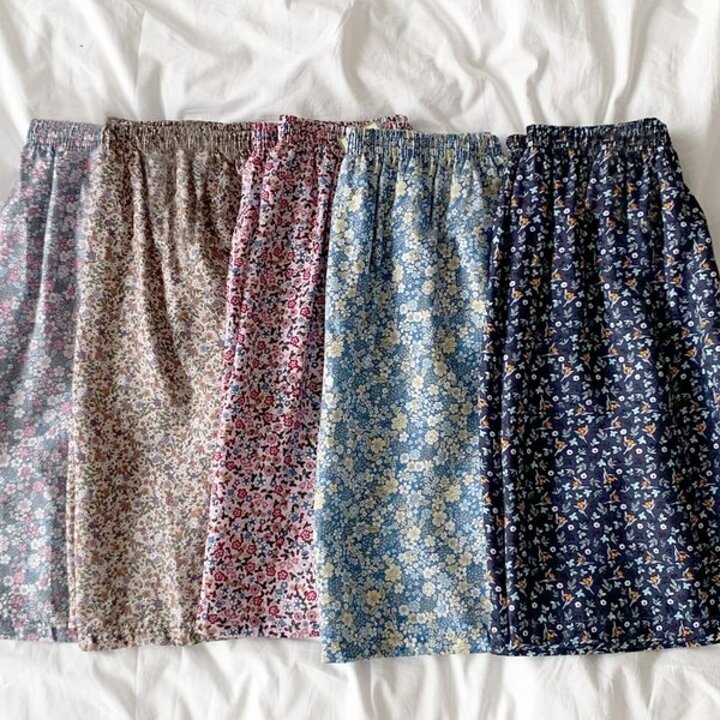 마리끄 국내생산 시원한 실내복 여성 인견 플라워 5부 7부 바지