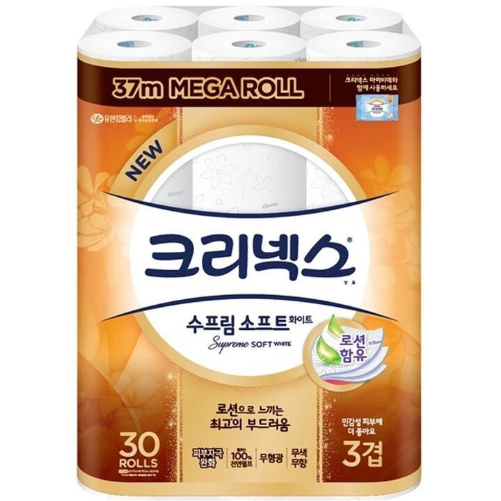 크리넥스수프림소프트3겹화장지37mx30롤x2팩
