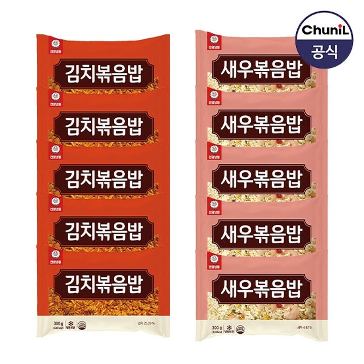 [천일식품] 김치볶음밥300g 5봉 + 새우볶음밥300g 5봉