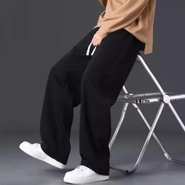 일자트레이닝팬츠남성와이드추리닝통바지코디기모