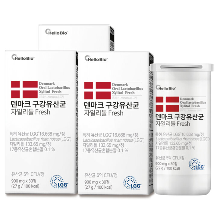 [S]덴마크 프리미엄 구강유산균 자일리톨 프레시 30정 3박스