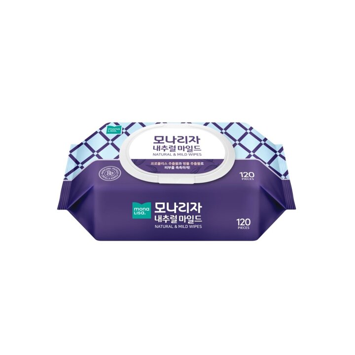 모나리자 내추럴 마일드 물티슈 캡형 120매 10팩