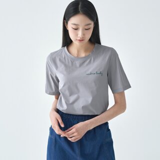 [지센] (2컬러) 에센셜 트리코트 레터링 반팔 티셔츠 LSTSO474
