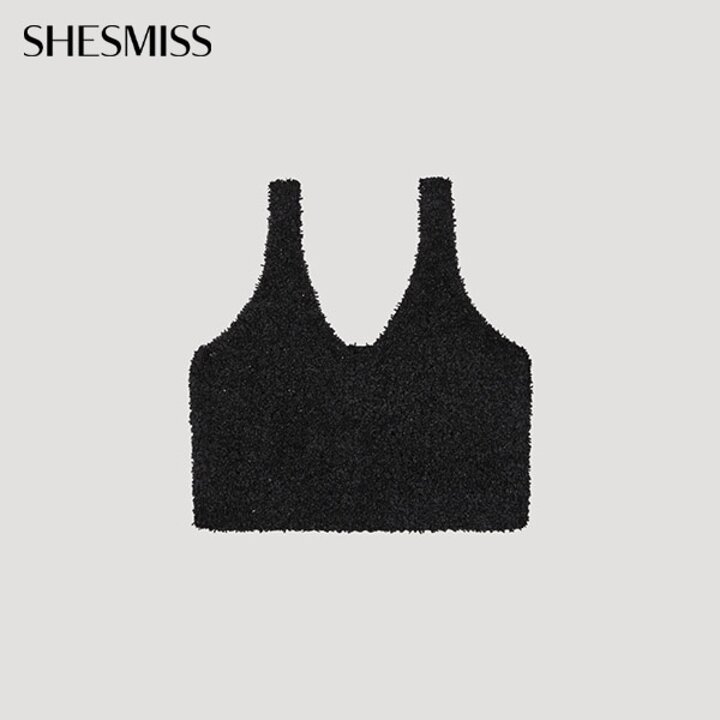 글리터 부클 뷔스티에_SSKVTP12520_BK