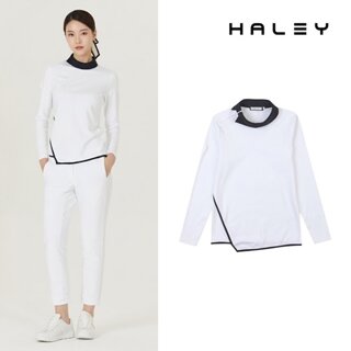 헤일리골프 여성 지퍼 하프넥 랩 스타일 긴팔 티셔츠 HFAKT1003