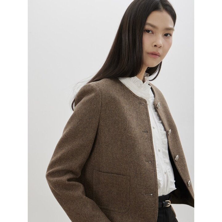 (신세계타임스퀘어점패션관)[씨씨콜렉트] 울 헤링본 라운드넥 자켓 C261MSF302