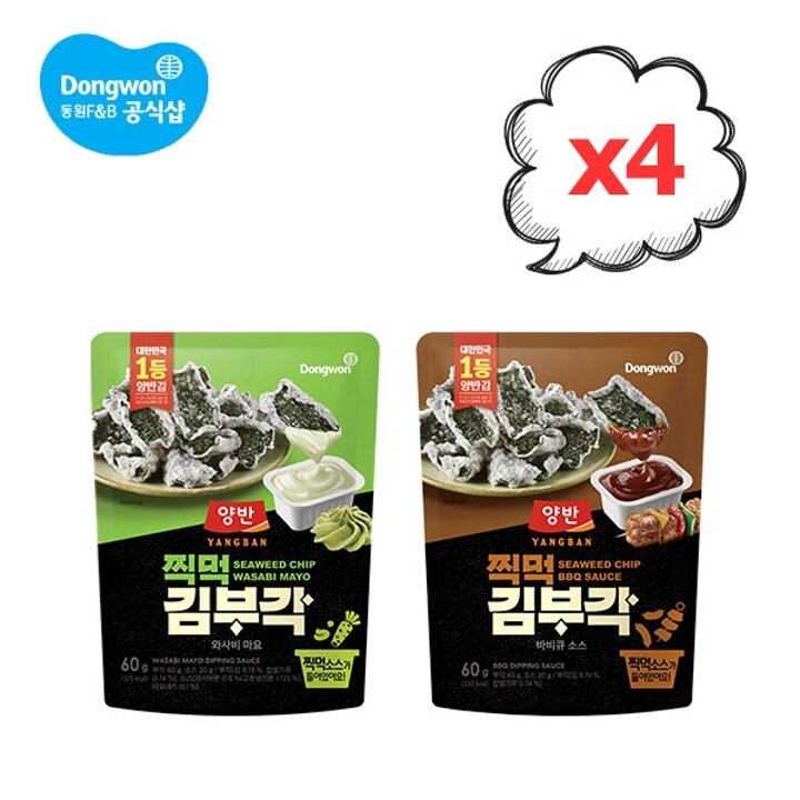 동원 양반 찍먹 김부각 60g 바비큐소스/와사비마요 4개