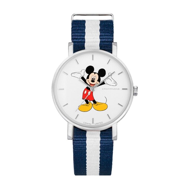 크로마농 MICKEY36 SW NA 미키마우스 남녀공용 나토 밴드 시계 36mm