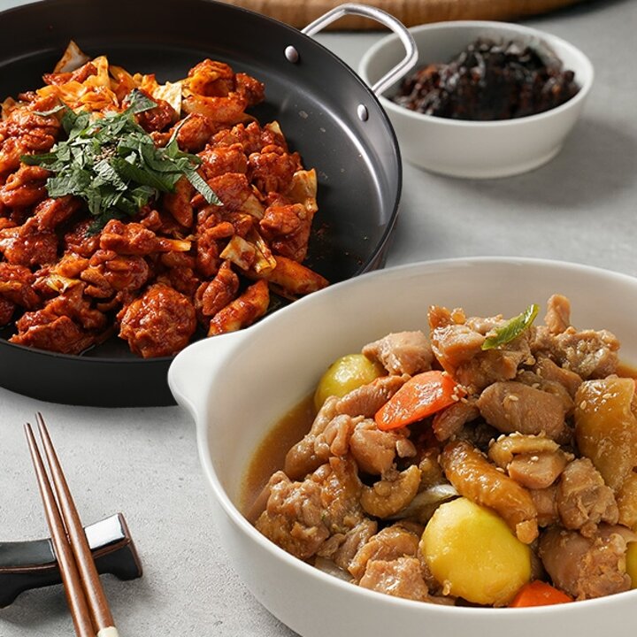 [새담] 춘천직송 순살 춘천닭갈비 500g x 2팩 + 간장닭갈비 500g x 2팩