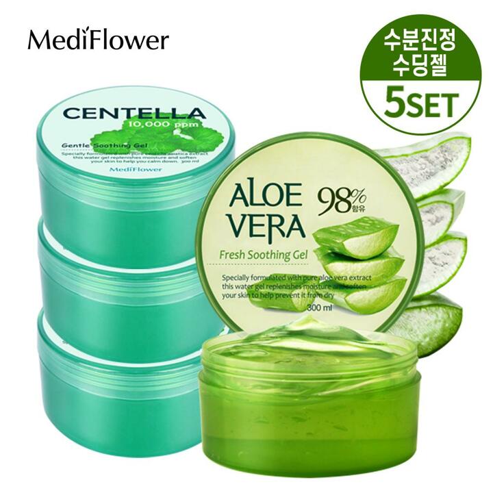 [공동구매] 메디플라워 알로에/센텔라 젠틀 수딩젤 300mlx5개
