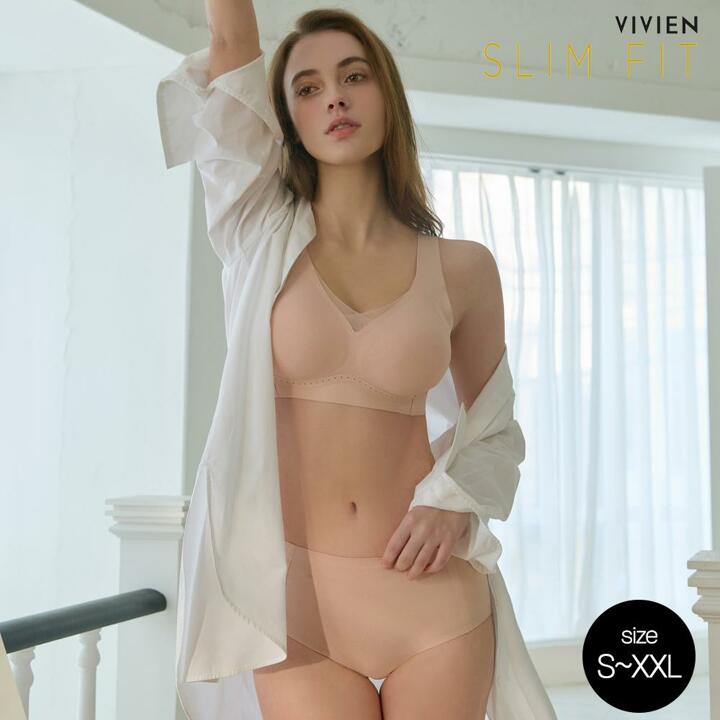 [방송히트]비비안 슬림핏 20차 빅사이즈 노와이어 프리컷 퓨징 브라렛 브라팬티세트(S-XXL)