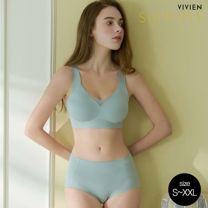 [방송히트]비비안 슬림핏 20차 빅사이즈 노와이어 프리컷 퓨징 브라렛 브라팬티세트(S-XXL)
