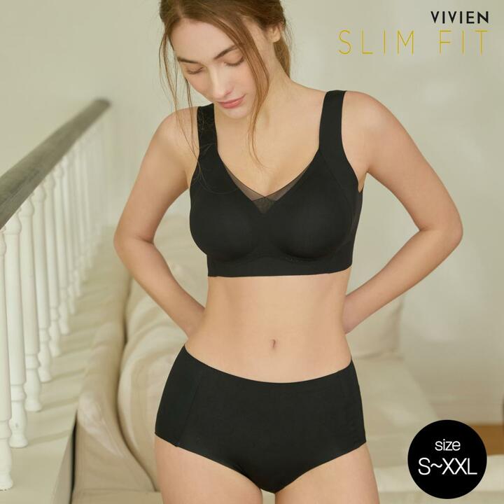 [방송히트]비비안 슬림핏 20차 빅사이즈 노와이어 프리컷 퓨징 브라렛 브라팬티세트(S-XXL)