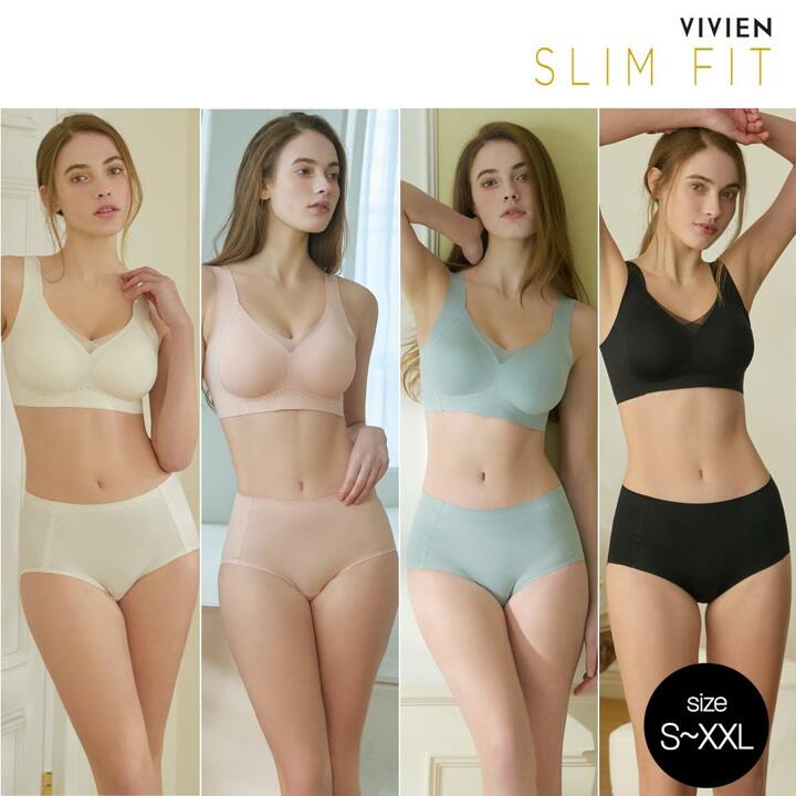 [방송히트]비비안 슬림핏 20차 빅사이즈 노와이어 프리컷 퓨징 브라렛 브라팬티세트(S-XXL)