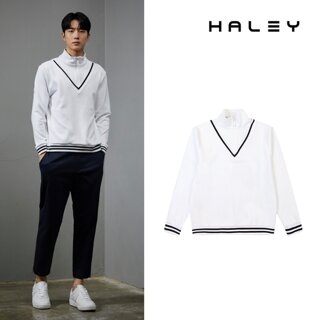 헤일리골프 남성 하프집업 브이넥 긴팔 티셔츠 HFAKT2002
