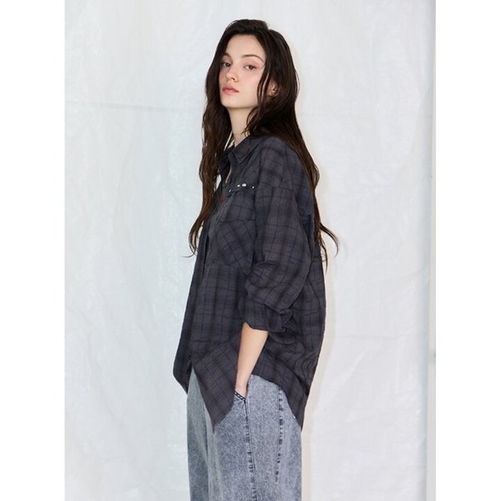 (신세계강남점)[CAPSULE LINE]백 오픈 체크 셔츠 (ES2WB560)