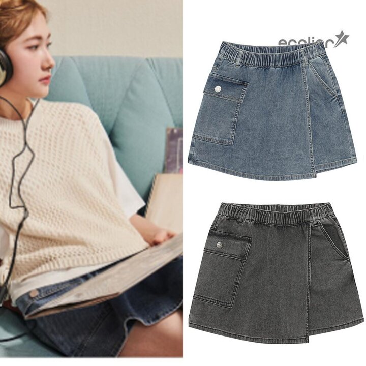 여자 여름신상 4부 스톤워싱 데님랩바지(25B5251)CC