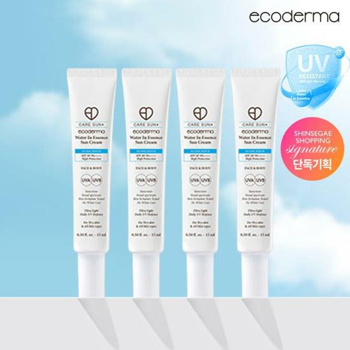 (초특가) 에코더마 비건 수분 선크림 15ml x 4개