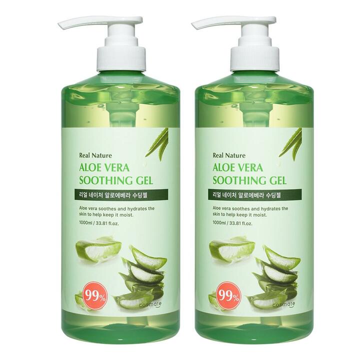 코스메이트 네이처 알로에베라 수딩젤 1000ml 2개