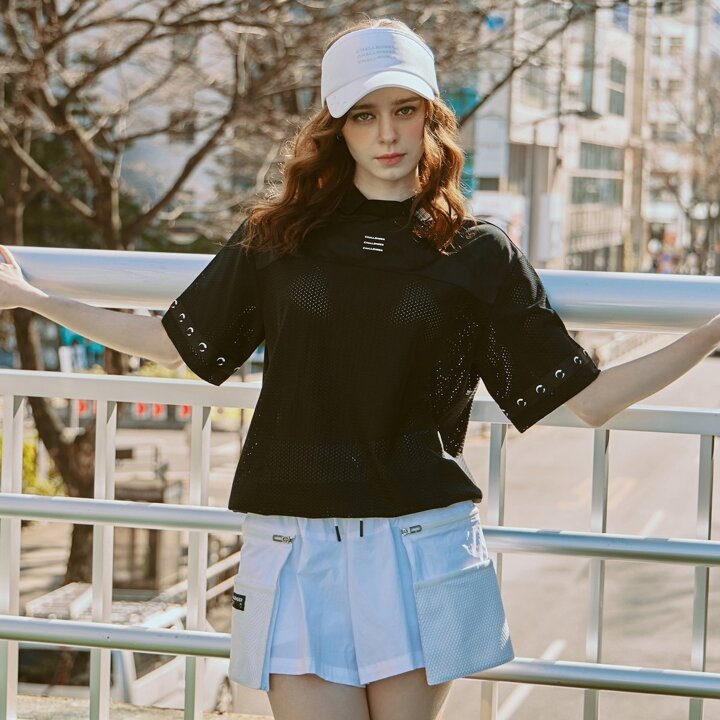 (대전신세계)[챌린저] 탈부착 메쉬빅포켓 허리스트링 여성 큐롯형 반바지 화이트 CHD2WHP0684WH