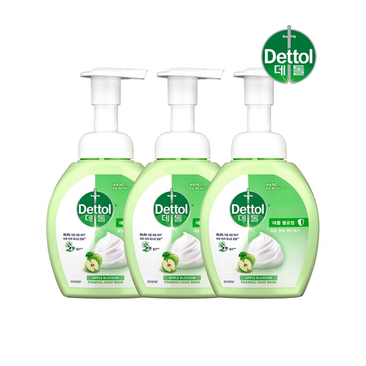데톨 공식업체 정품 애플 포밍 핸드워시 250ml 본품x3개