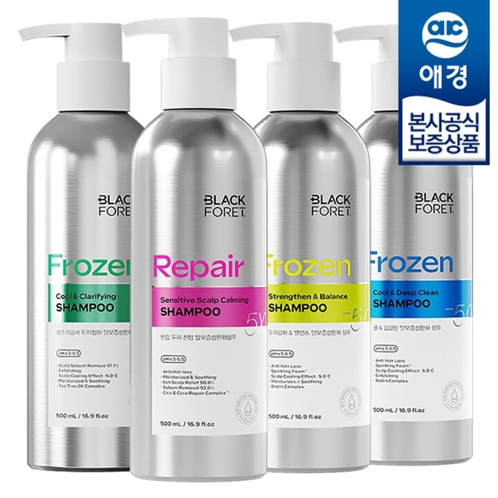 [애경] 블랙포레 두피강화 탈모증상완화 샴푸 500ml x1개