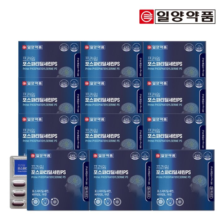 일양약품 프라임 포스파티딜세린PS 60캡슐 12박스 / 두뇌건강 항산화 비타민E 아연