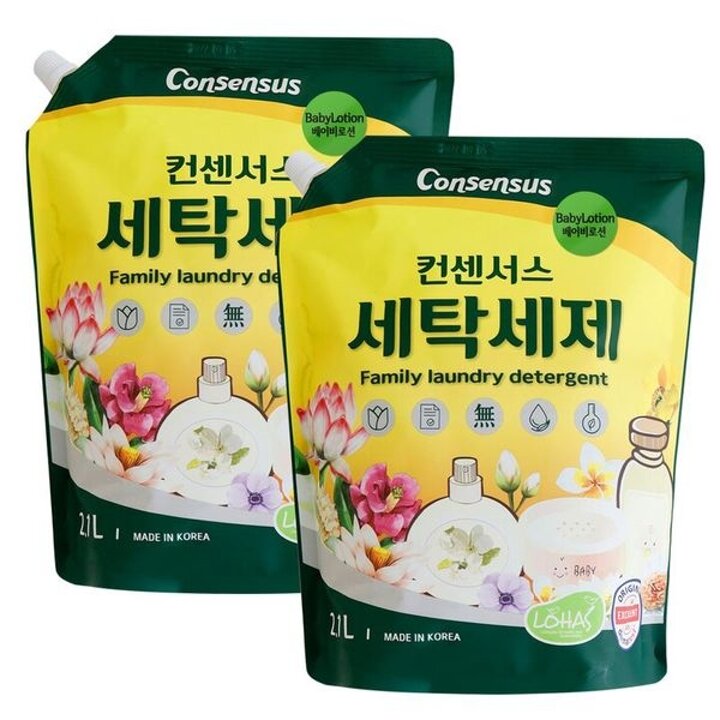 컨센서스 패밀리 세탁세제 2.1L(리필) x2개 (3가지향 택1)[34884323]