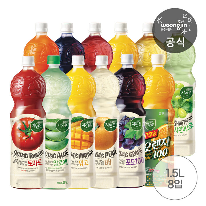 웅진식품 자연은 주스 1.5L 8펫 12종 중 택1 