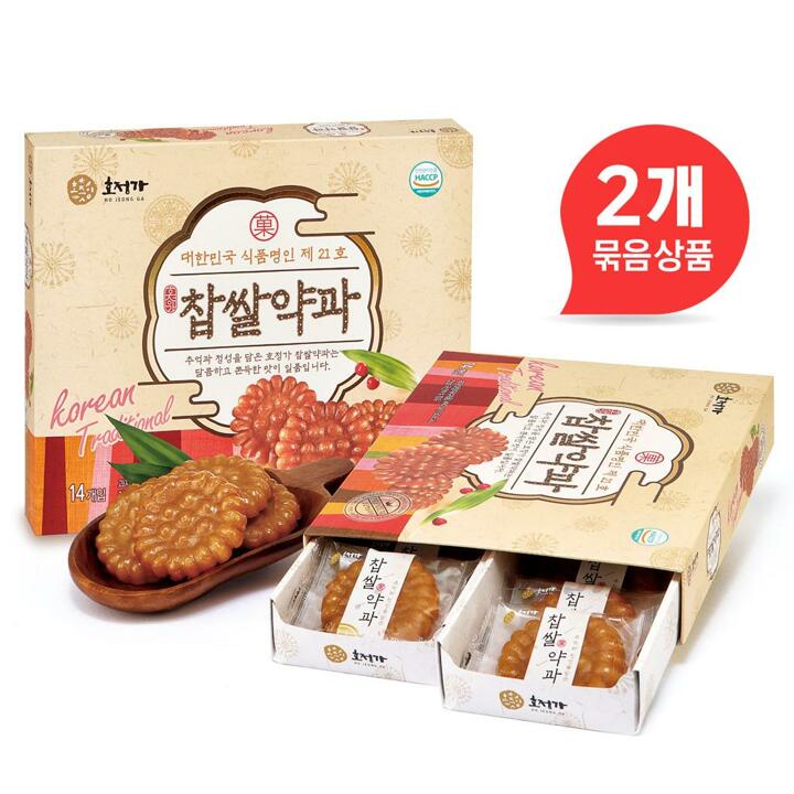 호정가 찹쌀약과(14개입) 1+1 (2개 묶음, 총980g) / 전통한과 과자