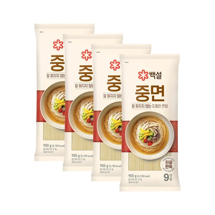 CJ 백설 중면 900g x4개