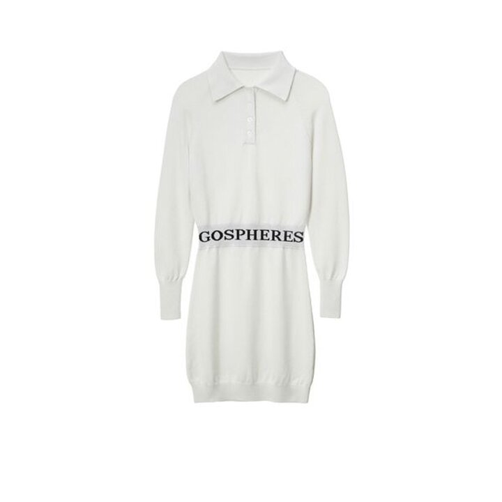 [하프클럽/고스피어] WOMAN WAIST LOGO COLLAR KNIT DRESS ..