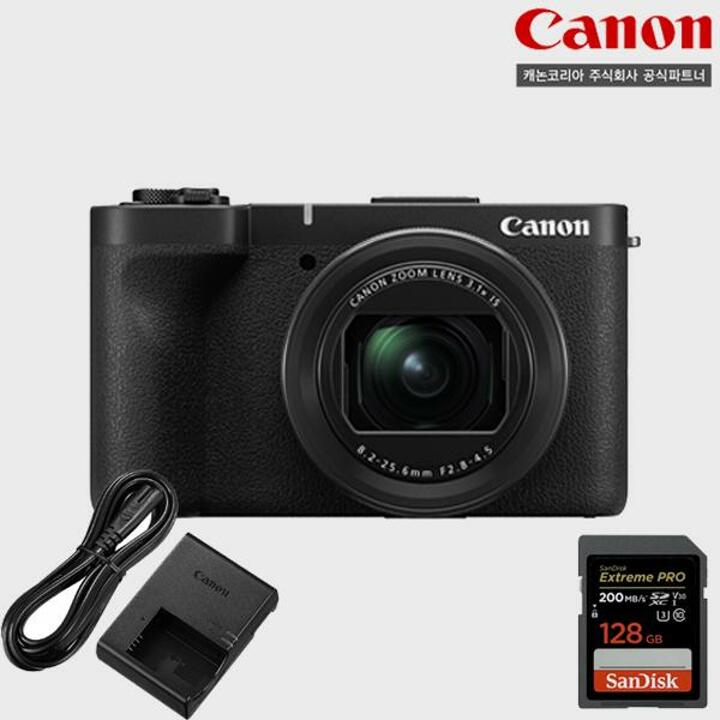캐논 PowerShot V1 브이로그 카메라 + 고속128GB 메모리 + 정품 LC-E17E 충전기 (벌크)