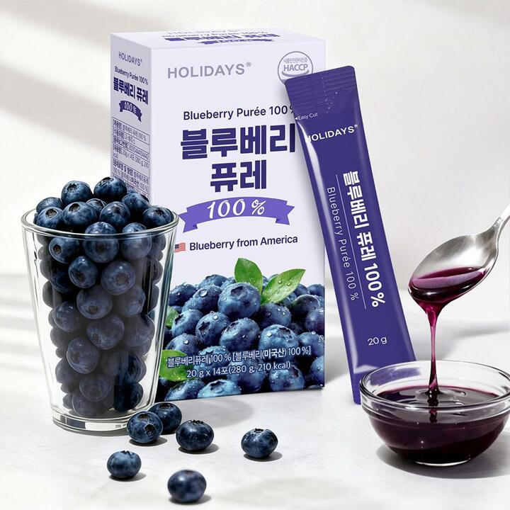 홀리데이즈 블루베리 퓨레 100% 14포 3박스