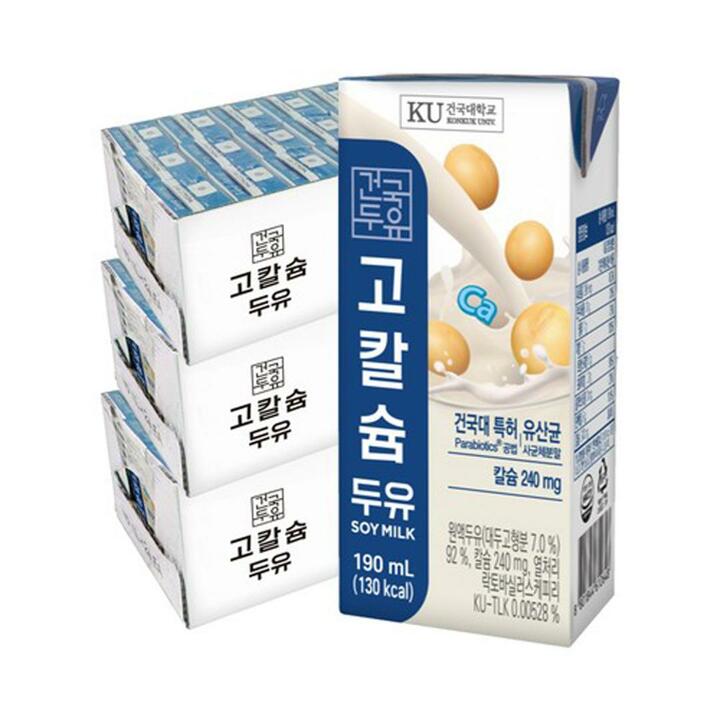 건국대학교 건국두유 고칼슘 두유 72팩/유산균 함유